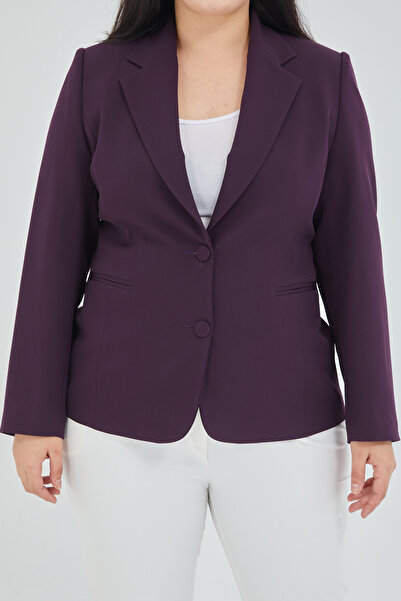 Fagi Jachetă clasică cu nasturi violet pentru femei