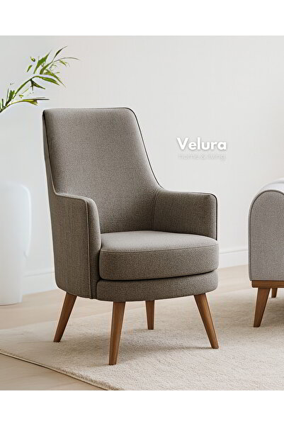 Velura Home & Living Valo Berjer & Tekli Koltuk - Açık Krem