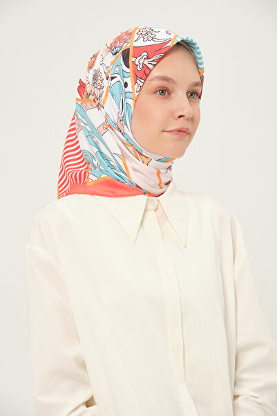 Madame Polo Eșarfă Digital Twil Multicolor 90x90 Cm Țesătură Anti-alunecare