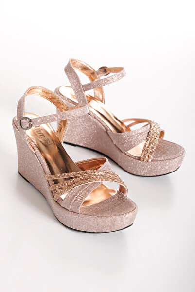 DYG STORE Rose Stone Stylish Women's Wedges Heel Shoes