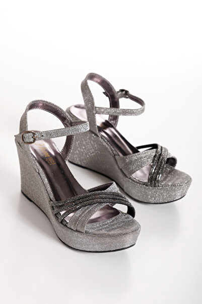 AYDOĞDU by ünal Жіночі туфлі на підборах з платиновим камінням - 670