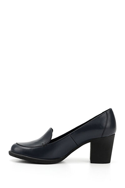 GÖNDERİ(R) Kadın / Kız Lacivert Antik Orta Kalın Topuklu Hakiki Deri Ayakkabı