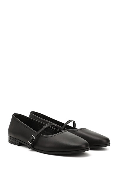 GÖNDERİ(R) Women/Girls Black Mary Jane Genuine Leather Ballerinas