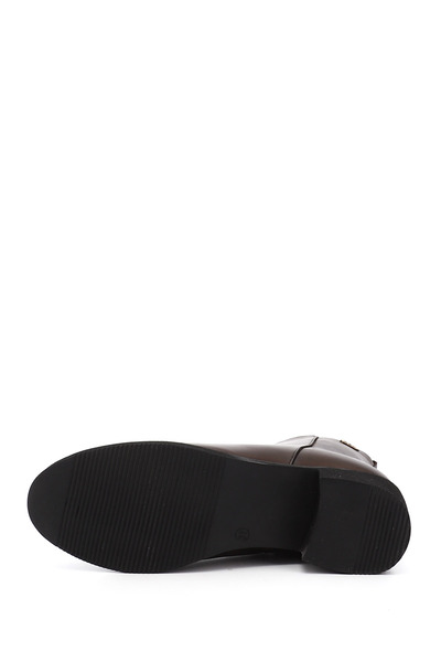 GÖNDERİ(R) Kadın / Kız Kahve Antik Fermuarlı Kalın Topuklu Hakiki Deri Bot