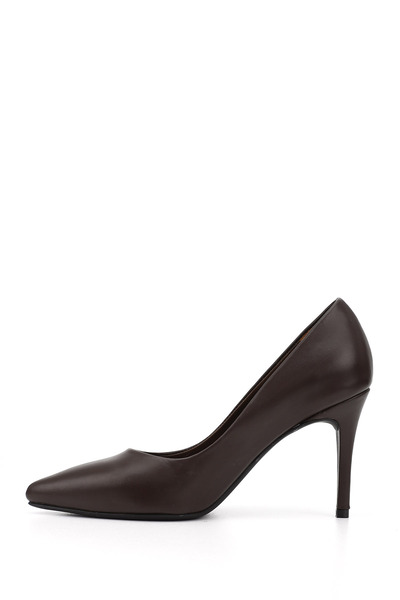 GÖNDERİ(R) Women / Girls Brown Platinum Pointed Toe Thin Heels Genuine Leather Stiletto