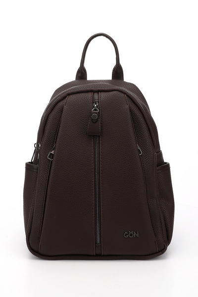 GÖNDERİ(R) Brown Heart Large Size Women's Backpack B6810