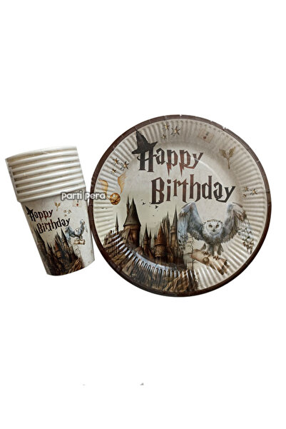 parti pera Harry Potter Temalı Karton Tabak Bardak 8'li Set