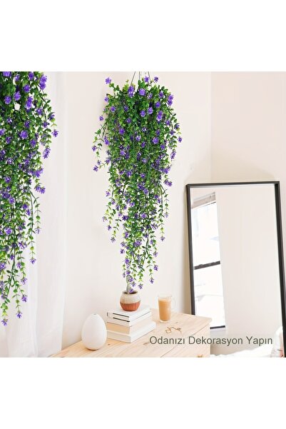 UV Asma Tipi Askı Tipi Mor - Simüle Çiçek İki Adet Paketi, Taze Güzel Ev