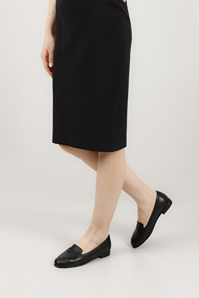 GÖNDERİ(R) Női/lányos fekete valódi bőr balerinák