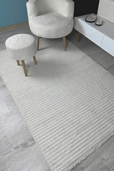 Comfy Octavia 75487-060 Örgü Bukleli Modern Minimalist Düz Çizgili Oturma Oda...