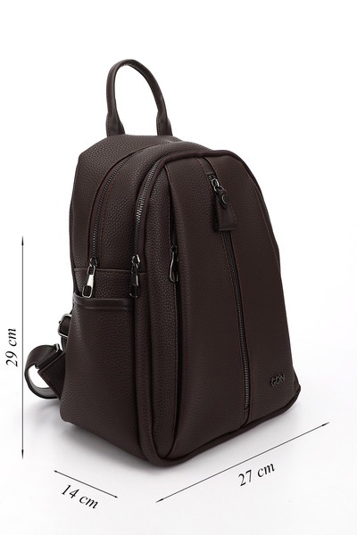 GÖNDERİ(R) Brown Heart Large Size Women's Backpack B6810