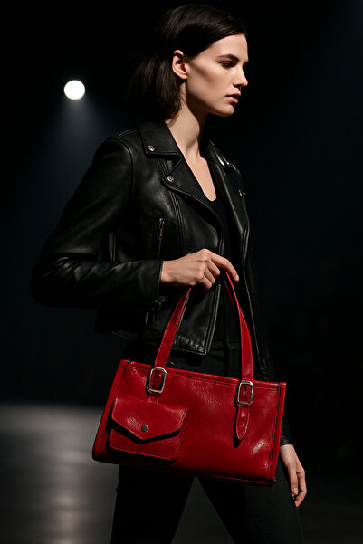 Aura Collection Online Ruby Textured Faux Leather Claret Red Shoulder Bag