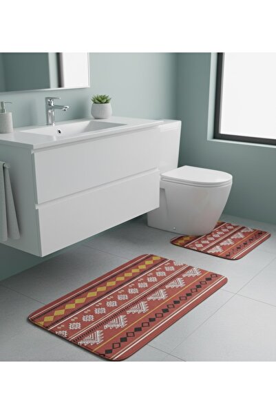 OEM Traditional bath mat set, 100% microfiber, red