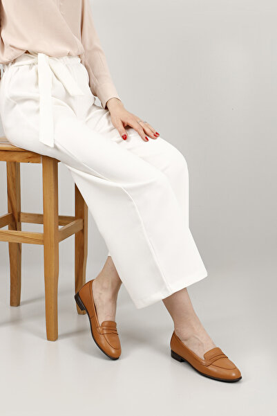 GÖNDERİ(R) Női/lányos világosbarna valódi bőr balerinák