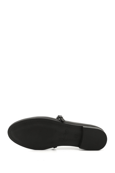 GÖNDERİ(R) Women's Black Mary Jane Genuine Leather Ballerinas
