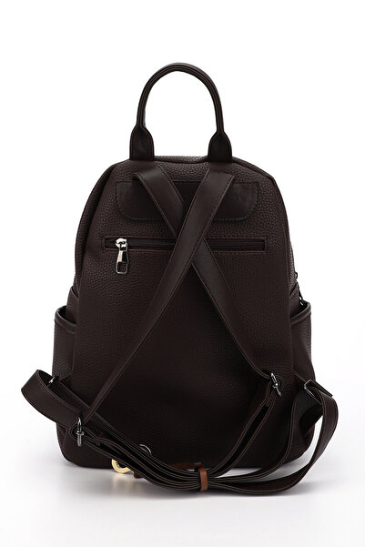 GÖNDERİ(R) Brown Heart Large Size Women's Backpack B6810
