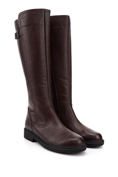 GÖNDERİ(R) Dámské vínové plovoucí boty na zip na gumové podrážce z pravé kůže