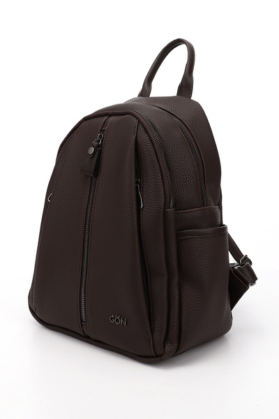 GÖNDERİ(R) Brown Heart Large Size Women's Backpack B6810