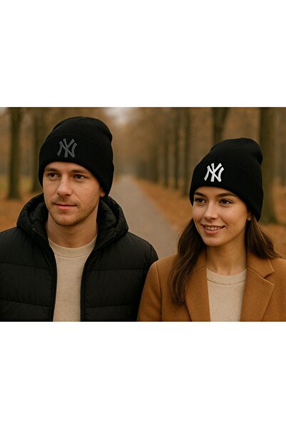 Zee Ny NewYork Nakışlı Bere Siyah Logolu