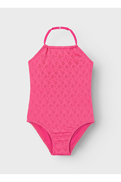name ıt Name İt Fuşya Kız Çocuk Mayo NKFZAYA SWIMSUIT