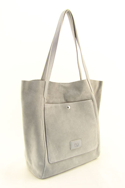 HNB Сіра велика сумка через плече Hobo - натуральна замша