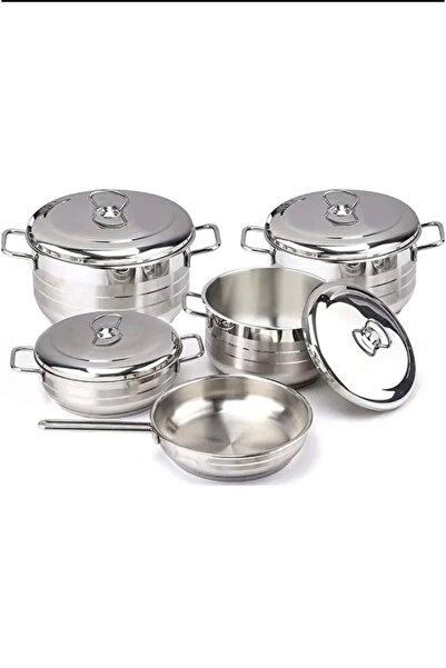 Bonera طقم قدور استانلس ستيل فاخر – 9 قطع | مقاوم للصدأ – آمن للغسالة – مناسب لجميع المواقد