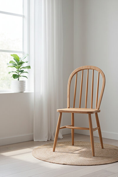 Woodenbend Milena Natural Ahşap Sandalye Kayın Ağacı Modern İskandinav Bohem ...