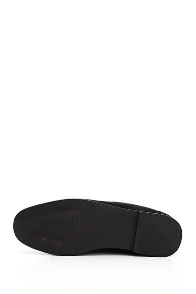 GÖNDERİ(R) Women's Black Suede Blunt Toe Buckle Ballerinas