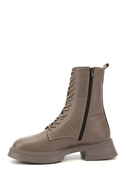 GÖNDERİ(R) Kadın / Kız Vizon Floter Fermuarlı Kalın Taban Hakiki Deri Postal Bot