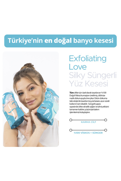 EXFOLIATING LOVE Süngerli Yüz Kesesi Silky