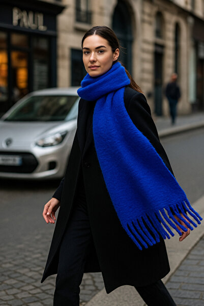 Luminos Butik Women's Saks Tasseled Imported Scarf-Shawl Sal1295