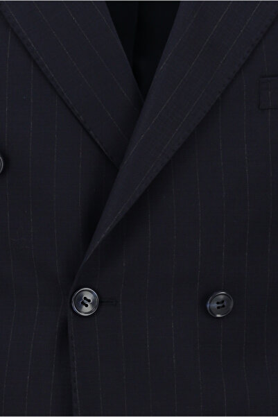 Kiğılı Regular Fit Çizgili Kruvaze Takım Elbise