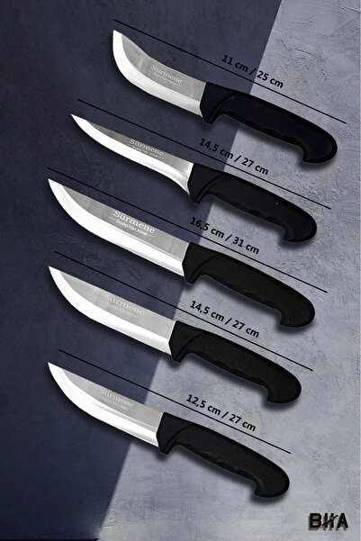 Sürmene Bıçakçı Hacı Ahmet Beş Parça Berry Klasik Mutfak, Et ve Kasap Bıçakla...