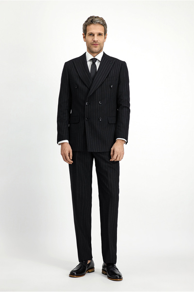 Kiğılı Woolen Striped Regular Fit Double Breasted Suit