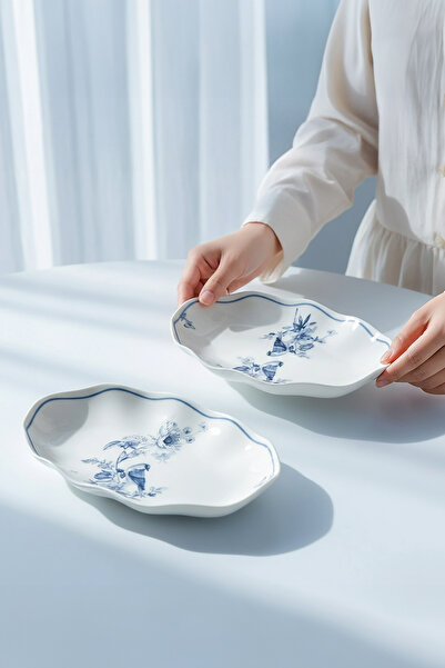 Güral Porselen Nesrin  Kayık Tabak Seti 25 Cm 2'li