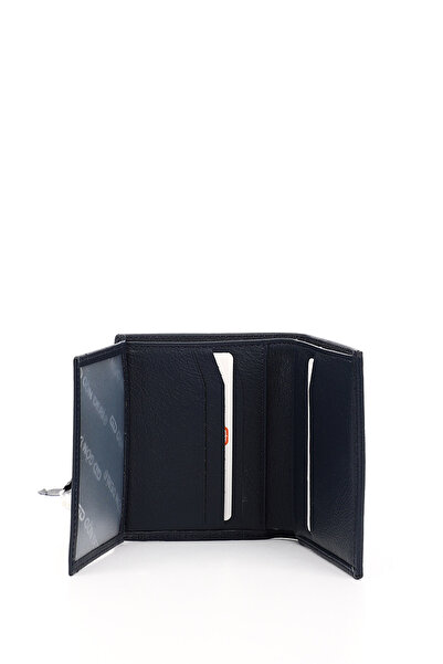 GÖNDERİ(R) Чоловічий темно-синій шкіряний вертикальний гаманець