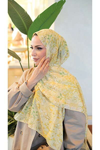 efdal şal eşarp Șal din bumbac Aqua cu model chihlimbar