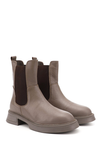 GÖNDERİ(R) Kadın / Kız Vizon Floter Kalın Taban Hakiki Deri Chelsea Bot