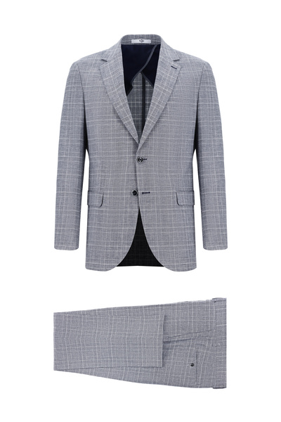 Kiğılı Regular Fit Plaid Linen Blended Suit