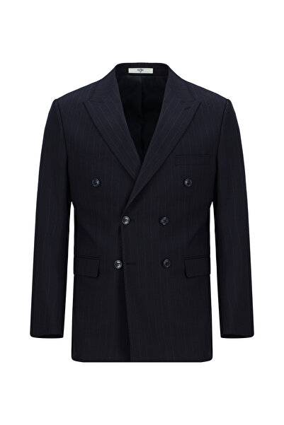 Kiğılı Regular Fit Çizgili Kruvaze Takım Elbise