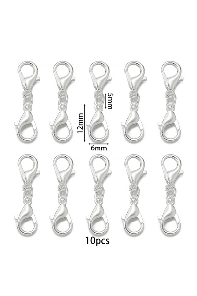 Choice Silver 10pcs/Lot Bracelet Necklace Connectors Findings Double Lobster ...