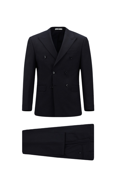 Kiğılı Regular Fit Pointed Collar Wool Double Breasted Closure Suit
