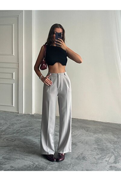 mydukkan.co My Palazzo Kumaş Pantolon Gri