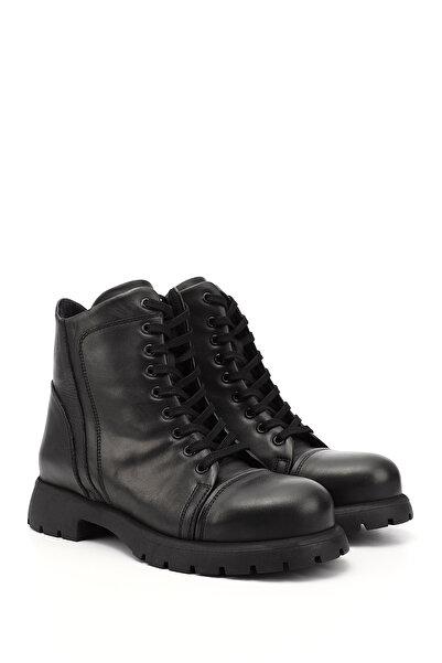 GÖNDERİ(R) Γυναικείες/Κορίτσια Μαύρες Γνήσιες Δερμάτινες Μπότες με φερμουάρ