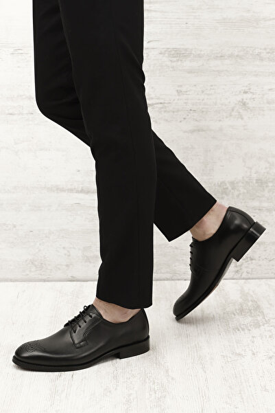 GÖNDERİ(R) Чоловічі чорні класичні туфлі з натуральної шкіри на шнурках