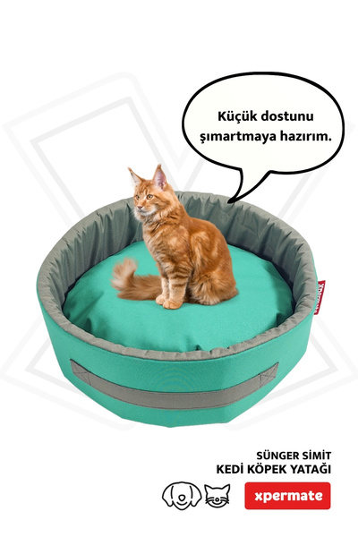 XPERMATE Köpek Yuvası Küçük Irk Köpek Yatağı Ve Kedi Yatağı Büyük Yeşil Gri S...