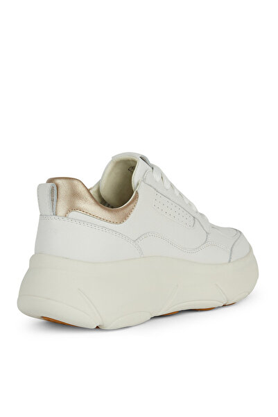 Geox Beyaz-Altın Kadın Deri Sneaker D NEBULA 2.0 X B