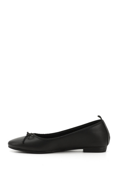 GÖNDERİ(R) Women's Black Thermo Sole Bow Ballerinas