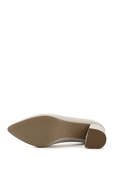 GÖNDERİ(R) Women's Beige Pointed Toe Medium Thick Heeled Shoes