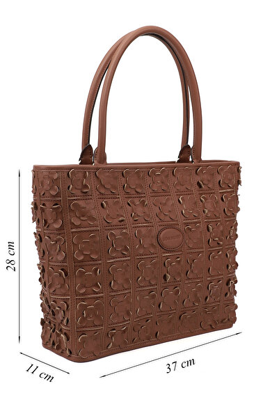 GÖNDERİ(R) Women / Girls Tan Genuine Leather Hand and Shoulder Bag